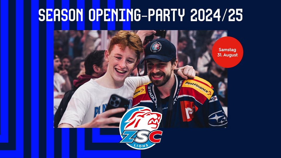 ZSC Lions Season Opening-Party steigt am Samstag, 31. August